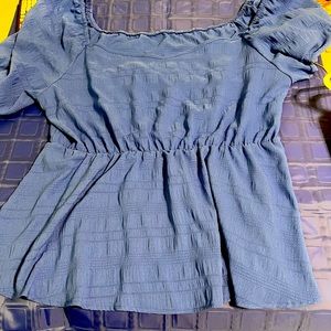 Blue off the shoulder top
